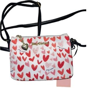 Juicy Couture Triple Crossbody Watercolor Heart Bag ❤️🩷🤍